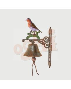 Robin Bird Bell 23cm - Rust