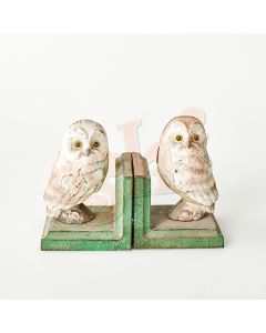 Owl Bookends Green Base Rust