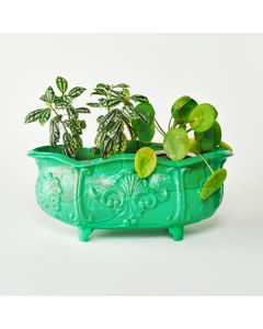 Planter with Shell Motif Green 40cm