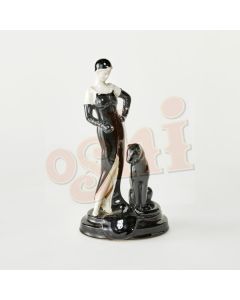 Black Art Deco Lady with Panther
