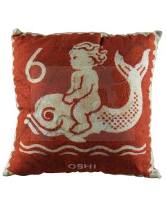 Baby On Fish Red Cushion Cover-NO INSERT