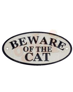 Beware Of The Cat Sign 18cm