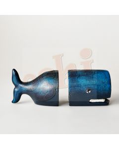 Whale bookends Blue 20x8cm